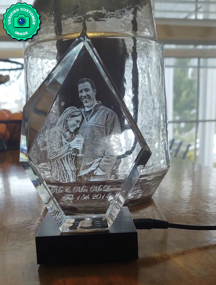 Customized Iceberg 3D Crystal - Personalized Laser-Engraved Image Keepsake by Discount Crystals