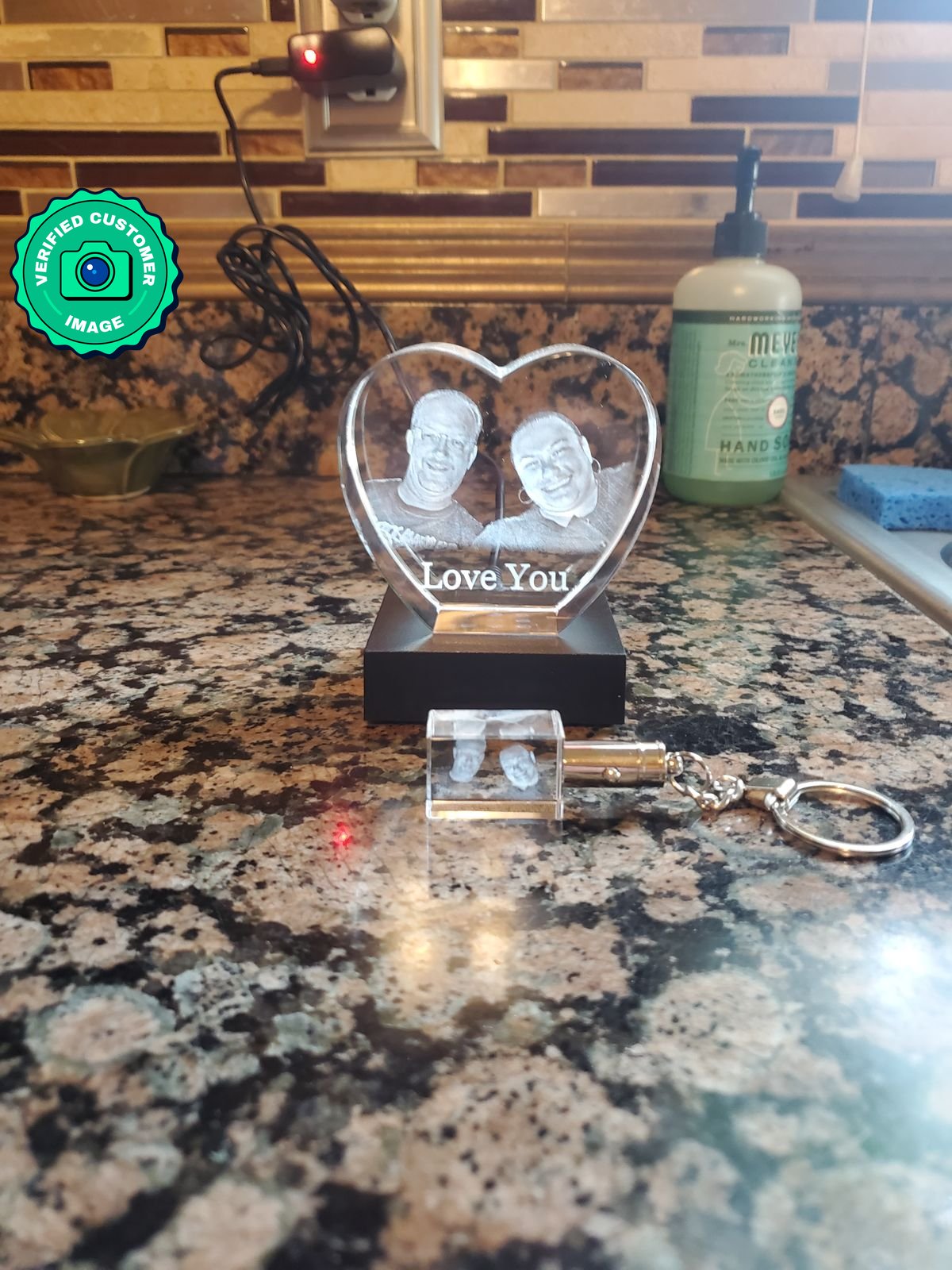 Customized Heart 3D Crystal - Personalized Laser-Engraved Image Keepsake by Discount Crystals