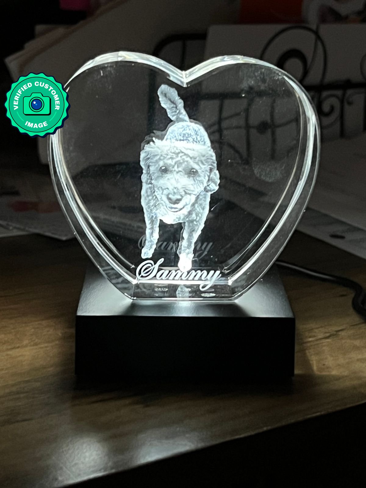 Customized Heart 3D Crystal - Personalized Laser-Engraved Image Keepsake by Discount Crystals