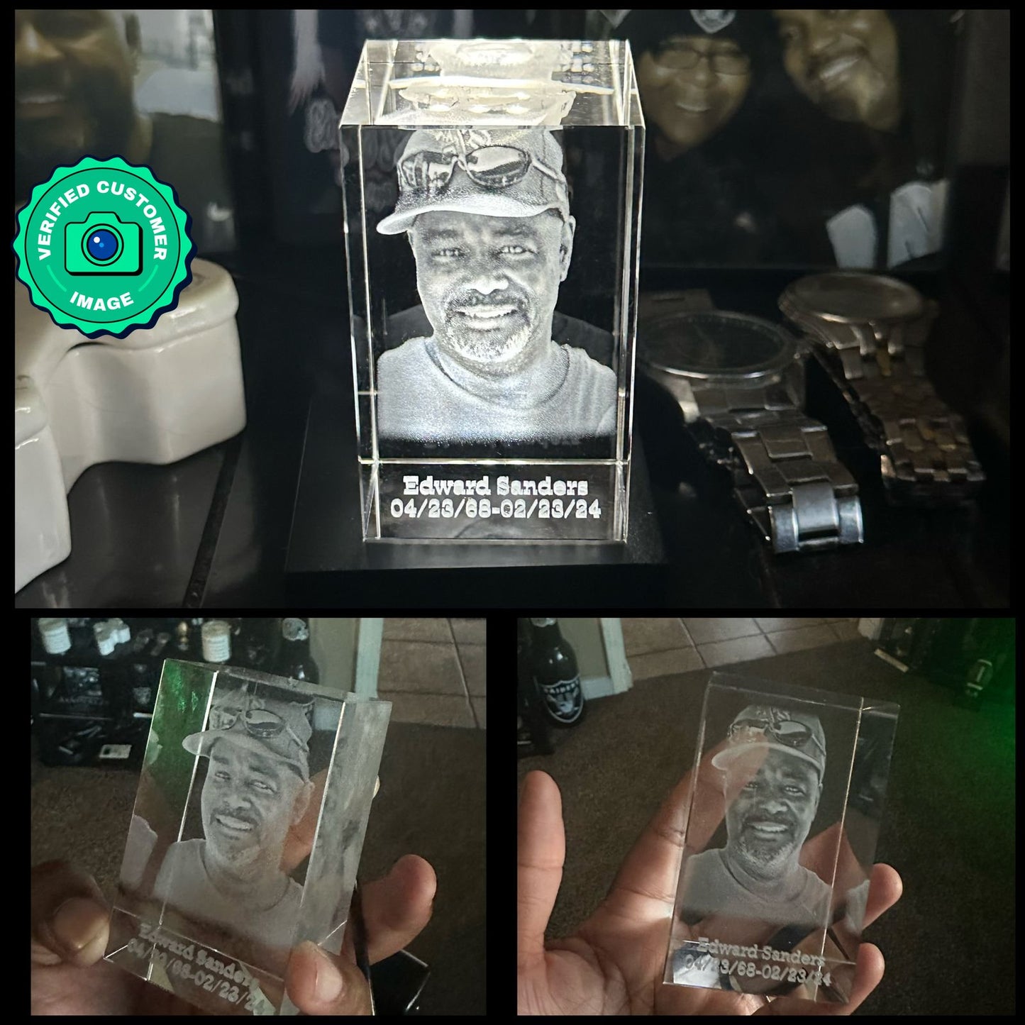 Customized Portrait 3D Crystal - Personalized Laser-Engraved Image Keepsake by Discount Crystals