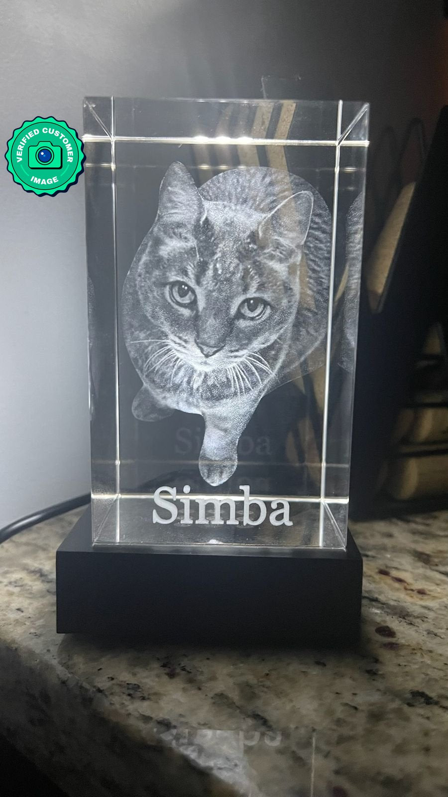 Customized Portrait 3D Crystal - Personalized Laser-Engraved Image Keepsake by Discount Crystals