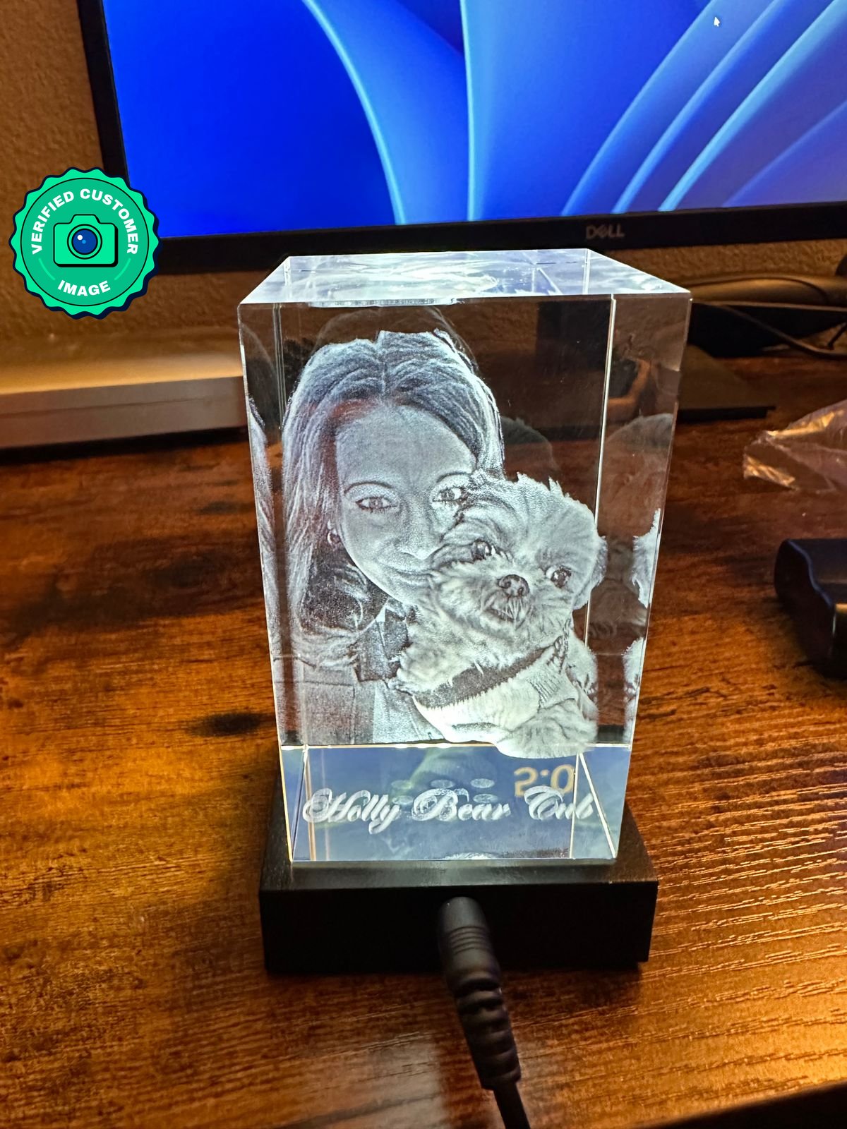 Customized Portrait 3D Crystal - Personalized Laser-Engraved Image Keepsake by Discount Crystals