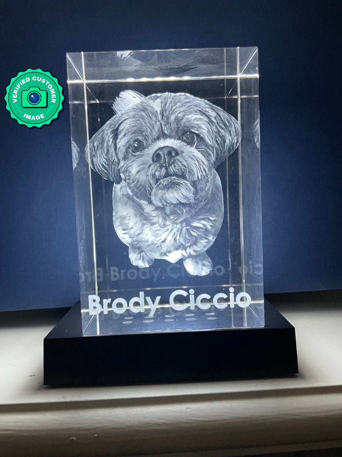 Customized Portrait 3D Crystal - Personalized Laser-Engraved Image Keepsake by Discount Crystals